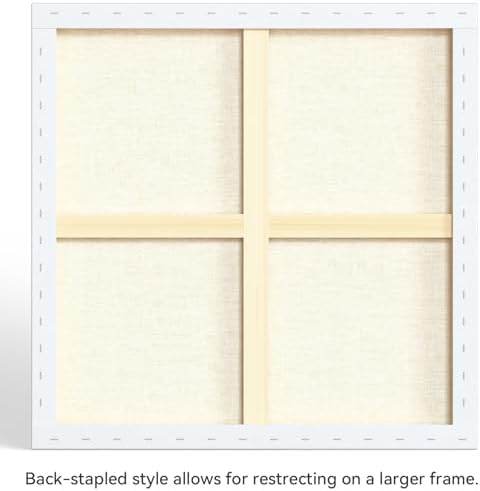 PHOENIX 30x30 Inch 2 Pack Gallery Canvas - 1.5 in Thick Large Square Canvases for Painting - Deep Edge 100% Cotton 11 Oz. Gesso Primed White Blank Professional Canvas Oil & Acrylic Paints