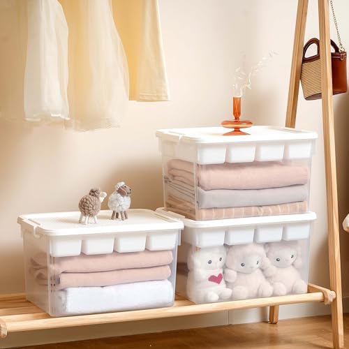 Citylife 32QT Plastic Craft Storage Box Buildable Lid Removable Tray