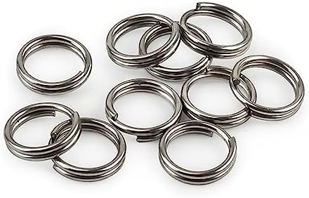 10Pcs Titanium Alloy Split Key Rings, Mini Keyrings Keychain, Sliver 10mm
