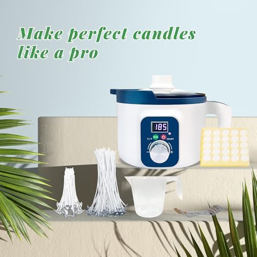 Handnatur Beeswax Candle Making Kit for Adult, 4lb Wax for Candle Making, Including Organic Beeswax with Digital Wax Melter, Cotton Wick, Wick Stickers