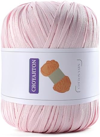 Raffia Ribbon Yarn for Crochet, Pink Cotton Yarn for Crocheting Beach Hat