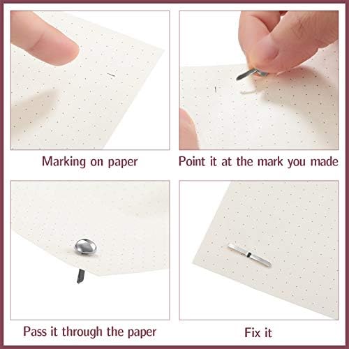 Hotop 500 Pcs Brad for Paper Crafts Metal Paper Fasteners,Silver