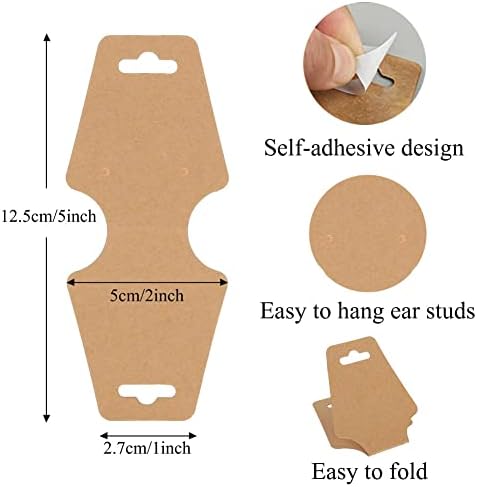 BIKCZEWIN 100PCS Keychain Display Cards for Selling Small Business Supplies Self Adhesive Jewelry Bracelet Packaging, Necklace Tags of Earring Hair Band Scrunchies