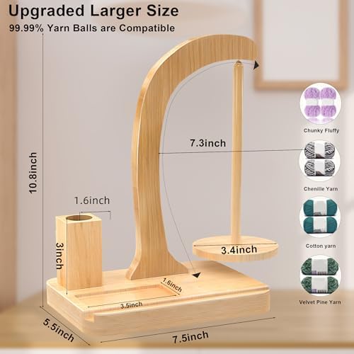 FOGWOWO Yarn Holder for Crocheting,Crochet Gifts,with Storage & Phone Stand