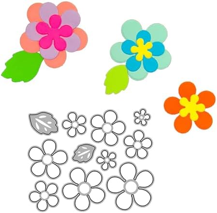 Scrapbooking Die-Cuts for Card Making, Christmas Metal Cutting Dies, Paper Craft Punch Template, Background Embossing Stencils, DIY Album Décor (Flower A)