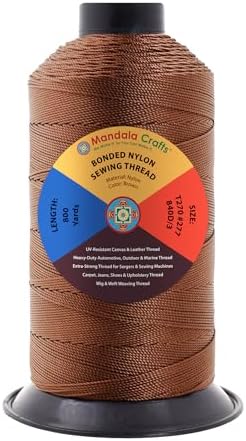 Mandala Crafts Size 277 840D T270 Brown Bonded Nylon Thread 800 YDs