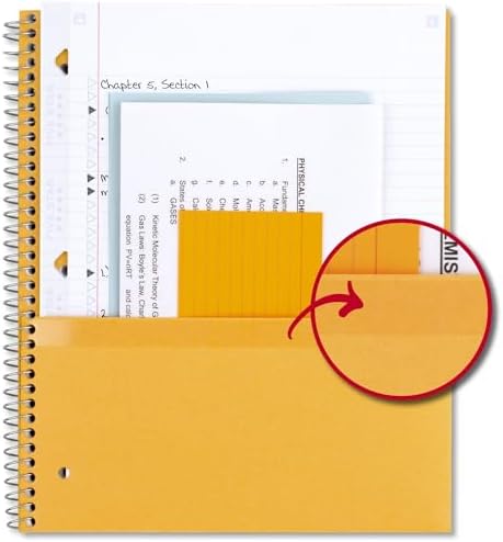 Five Star Spiral Notebook + Study App, 5 Subject, College Ruled Paper, 8-1/2" x 11", 200 Sheets, Fights Ink Bleed, Water Resistant Cover, Forest Green (72079) (Pack of 6)