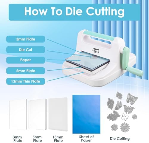 Manual Die Cutting Machine,Embossing Machine for Card Making Crafting, 6" Openning(Gift Box)