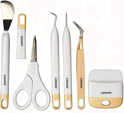 Craft Vinyl Weeding Tools Set,Craft Vinyl Tools Kit,Gold 6pcs Weeding Kits