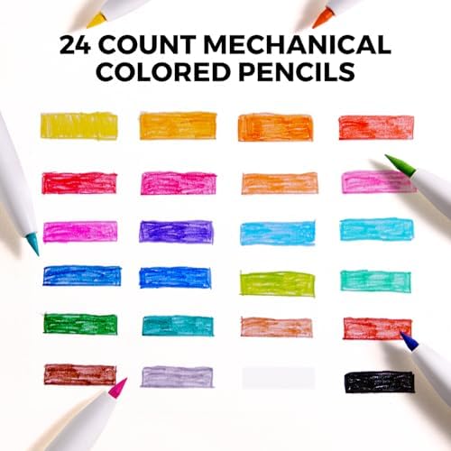 Jar Melo 24 Colors Mechanical Colored Pencils for Kids
