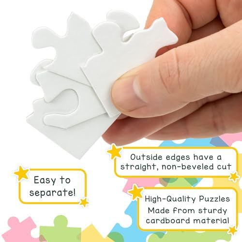 Hygloss 12 Blank Jigsaw Puzzles– 4 x 5.5 Inch, 9 Pieces Each – DYI Party Invites, Perfect for Decorating, Kids' Activities, Arts & Crafts or Party Favors - Puzzle Pieces to Draw On for Crafts