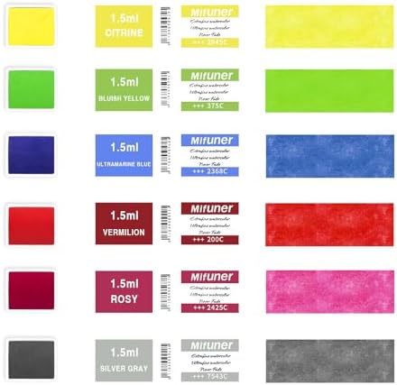 Mini Portable Handmade Artist Watercolor Paint,6 Colors Solid Watercolor