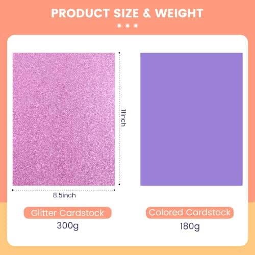 HTVRONT Colored Cardstock Paper, 20 Colors, 8.5 x 11in, 60 Sheets