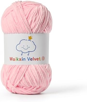 Fluffy Chenille Yarn for Crocheting，Baby Yarn for Crocheting Soft，50g/1.76oz Velvet Amigurumi Yarn ，Fingering Weight Yarns for Crocheting Baby Blankets、DIY Craft.(Light Pink)