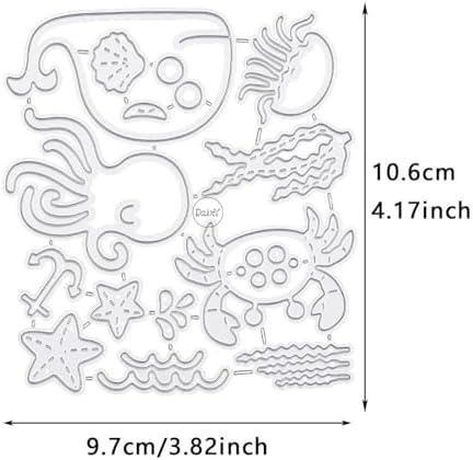 Marine Animals Whales Octopuses Metal Cutting Dies for Card Making