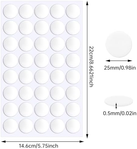 JANYUN 140 Pcs Clear Sticky Tack Dots, 25 mm Putty Clear Tape for Crafts