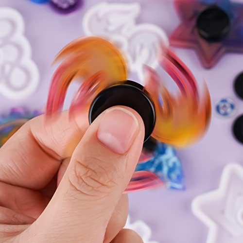 NiArt Fidget Spinner Silicone Resin Mold Kit, 5 Molds, 10 Bearings Set