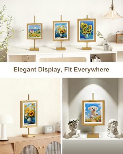 Adjustable Tabletop Easel Stand, Gold 17" H Easels for Display
