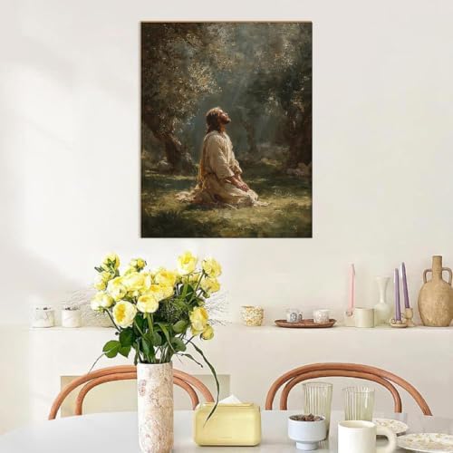Vintage Jesus Paint by Numbers Kit for Adults Framed Canvas, Frameworkless