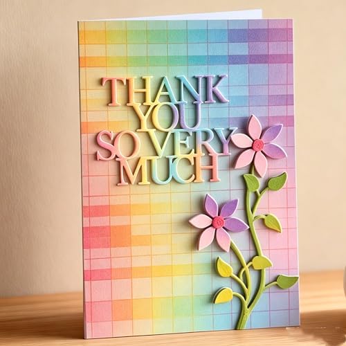 Lapoo Words Cutting Die for Scrapbooking - Durable, Cut Stencils for DIY Scrapbook Photo Album Decorative Paper Card, Card Making Supplies Party Wedding Decorations (Thank You 4.1 x 3.5 in)
