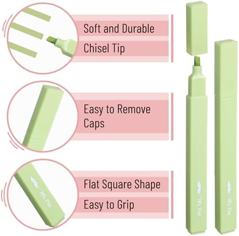 Mr. Pen- Aesthetic Highlighters No Bleed, 8 Pack, Assorted Colors | Chisel Tip, Cute Highlighters Assorted Colors for Journaling, Highlighting, Underlining, Fast Dry, Back to School Supplies