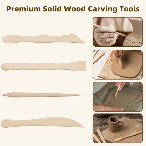 31 Pcs Clay Tools, Pottery Tools for Polymer Clay Air Dry Clay Sculpting Tools Kit for Carving, Stippling, Molding, Shaping Clay Crafts, Pottery Kit with Bag for Beginners Expert Artists DIY Hobbyists