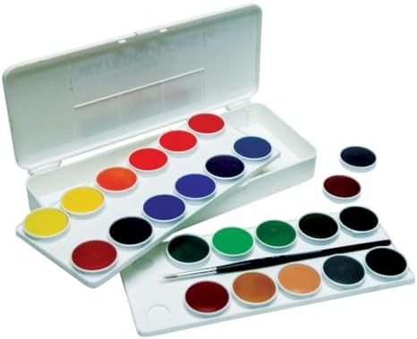 Grumbacher Transparent Watercolor Set, 24 Colors & Brush