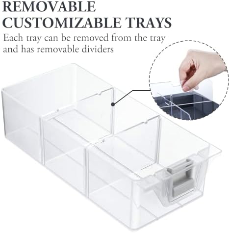 MyGift 11 Inch Hardware Organizer Case 24 Compartments 6 Drawers Gray