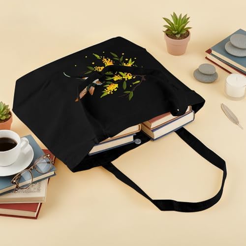 ERKOON Embroidery Canvas Tote Bag for Beginners, Floral Arts Crafts Cross Stitch Kits for Adults Including Stamped Embroidery Bag with Hoops, Needle, Instruction and Color Threads (Hummingbird)