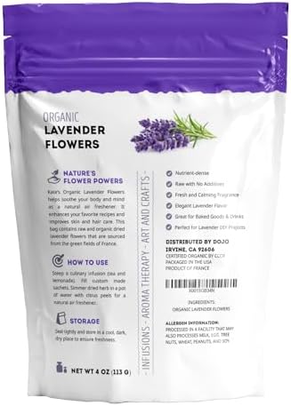 Kate Naturals Dried Lavender Flowers for Tea, Syrup, Lemonade (4oz)