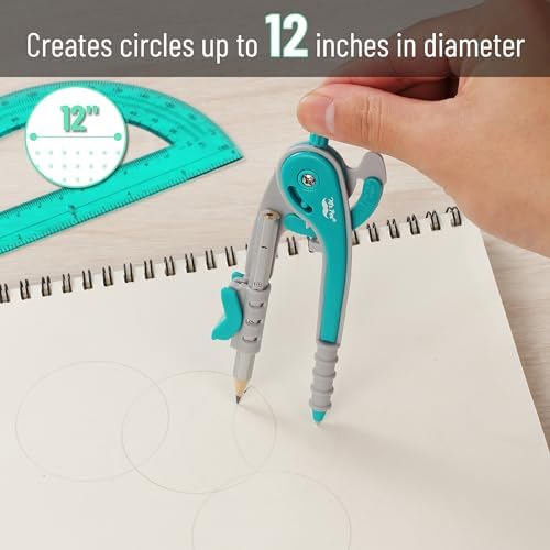 Mr. Pen- Geometry Compass and Protractor Set, 6 Inch Compass