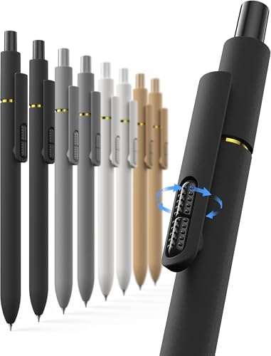 Hiacry 8 Pack Gel Pens, Quick-Drying Black Ink, 0.7mm Fine Point Fidget Pen