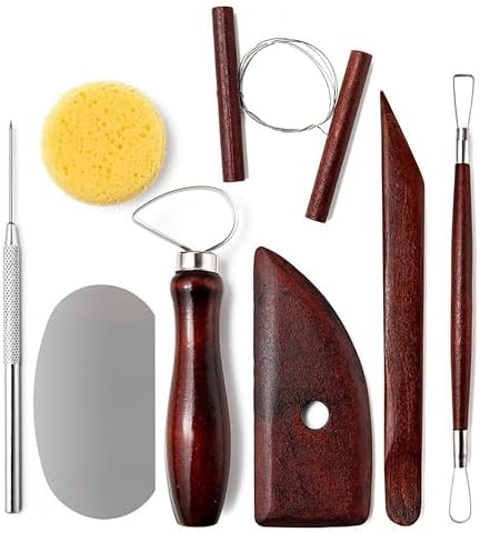 LINPHCEY 8-Piece Clay Sculpting Tools Set Perfect for Polymer Air Dry Modeling Clay Beginners & Professionals Ideal for DIY Pottery & Ceramics Tools for Clay Sculpey Sculpting & Crafting