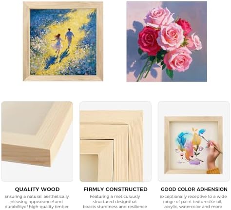 5 Pack 12x12 Inch Unfinished Square Wood Panels for DIY Painting Crafts