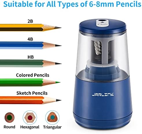 JARLINK Electric Pencil Sharpener, Heavy Duty Helical Blade, Auto Stop