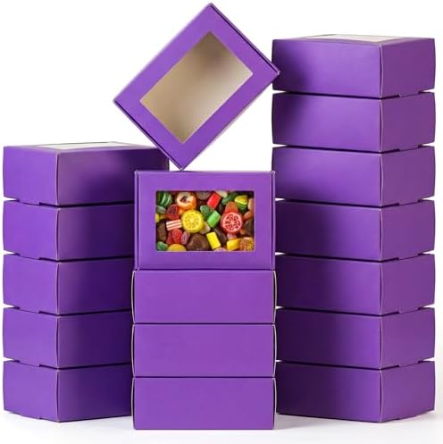 Zonon 30 Pcs Mini Kraft Soap Boxes with Window Homemade,Purple