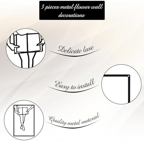 CHENGU 3 Pieces Metal Minimalist Abstract Woman Wall Art Line Drawing Wall Art Decor Single Line Female Home Hanging for Kitchen Bathroom Living Room
