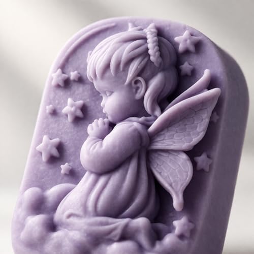 2Pack Angel Silicone Mold Angel Silicone Soap Mold Praying Fairy Baby Design Handmade Soap Mould Resin Silicone Molds Candle Mold for Soap Candle Lotion Bath Bombs Resin Ice Cube Cake Chocolate Candy