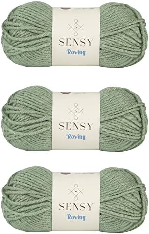 S Sensy Roving-Premium Acrylic&Wool Blend Yarn 3 Skeins Lily Pad 131 Yards