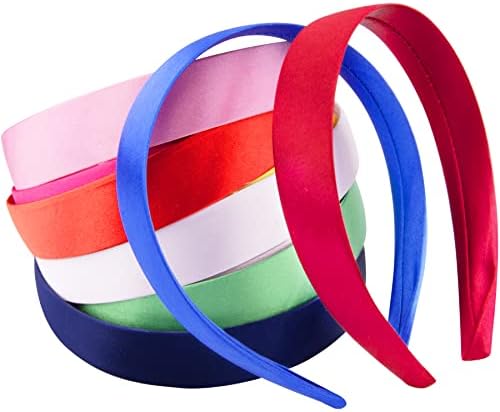 Duufin 30 Pieces Satin Headbands for Girls Women 1 Inch Headband Crafts DIY