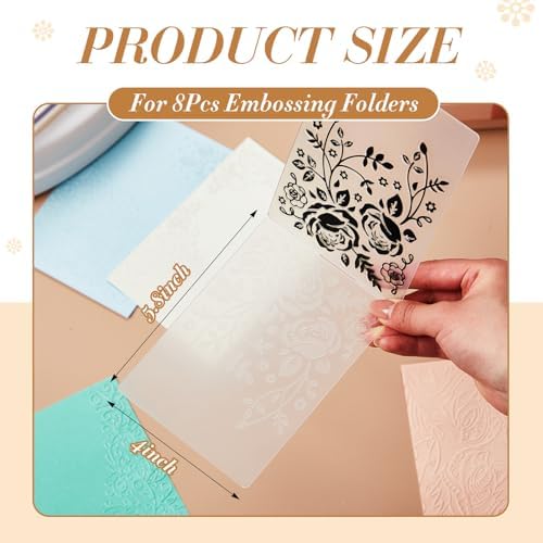 8 Pcs Geiseralie Embossing Folders for Card Making,Summer Style