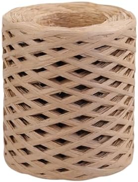 218 Yards Raffia Ribbon, Light Brown Raffia Yarn,Packing Paper String for Gift Wrapping, Christmas Crafts and DIY Decoration