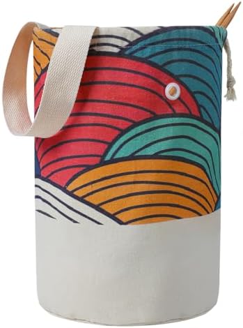 TOGETRUE Yarn Bag, Knitting Crochet Bag, Portable Yarn Storage Bags Organizer for Crocheting Project, Store Skein Ball, Short Knitting Needle (Large, Color Arc)