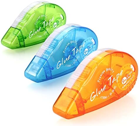Tamaki 6 Pack Double Sided Tape Roller, Adhesive Scrapbooking Glue Tape
