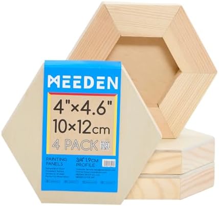 MEEDEN Unfinished Wood Canvas Board:4x4.6 Canvas Panel Pack of 4