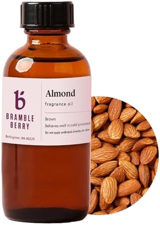 Bramble Berry Almond Fragrance Oil 2 oz | Sweet Marzipan and Amaretto Scent for Soap Making, Candles, Lotion, Bath Bombs & Perfume | Skin Safe, Vegan, Paraben & Phthalate Free, DIY Craft Essential