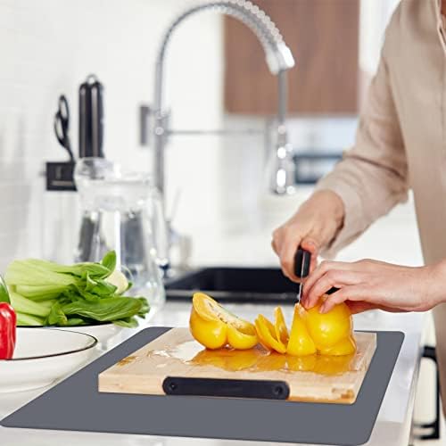 emolife Extra Thick Silicone Mats for Kitchen Counter, 23.6"x15.7", Grey