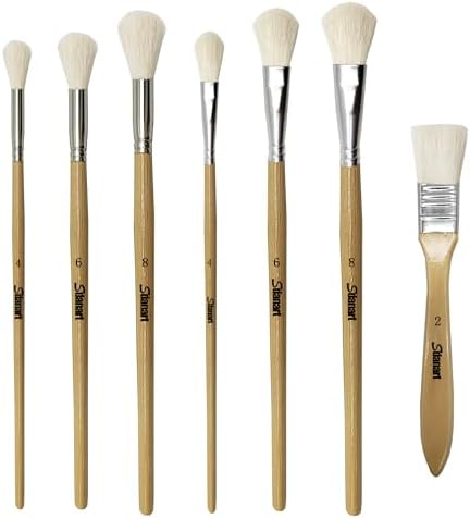 Sdanart Gilding Brush Set,7 PCS Professional Goat Hair Blend Mop Brush Set