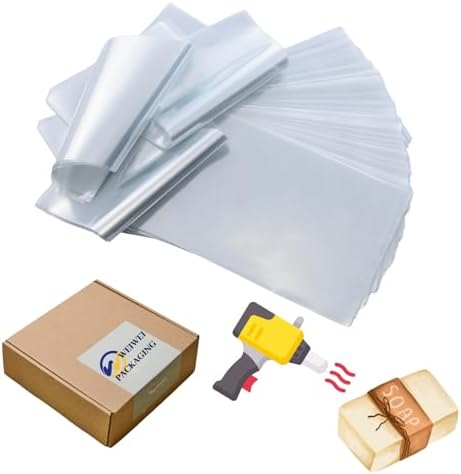 Weiwei - 500PCS 6x6 inch PVC Shrink Wrap Bags Odorless 100 Gauge for Soap, Case, Bath Bomb