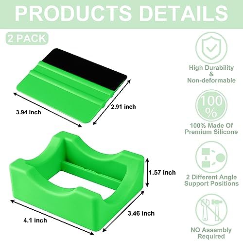Silicone Cup Cradle for Tumblers,Tumbler Holder for Crafts with Built-in Slot and Felt Edge Squeegee,Small Cup Cradle Use to Apply Vinyl Decals,Anti-Skidding Tumbler Stand Cup Holder(Green)